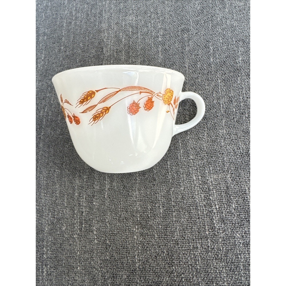 1 Pc Vintage Pyrex Harvest Home Wheat Tea Coffee Cup Autumn Fall Orange